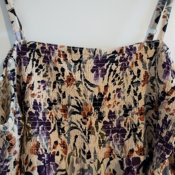 Torrid Challis Cold Shoulder Floral Taupe Peasant Blouse - Picture 3 of 13